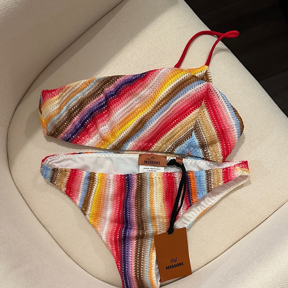 Missoni Vibrant Striped One-Shoulder Bikini